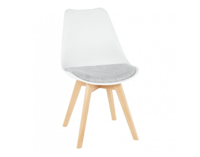 Jedálenská stolička Damara - biela / verzo sivá / buk