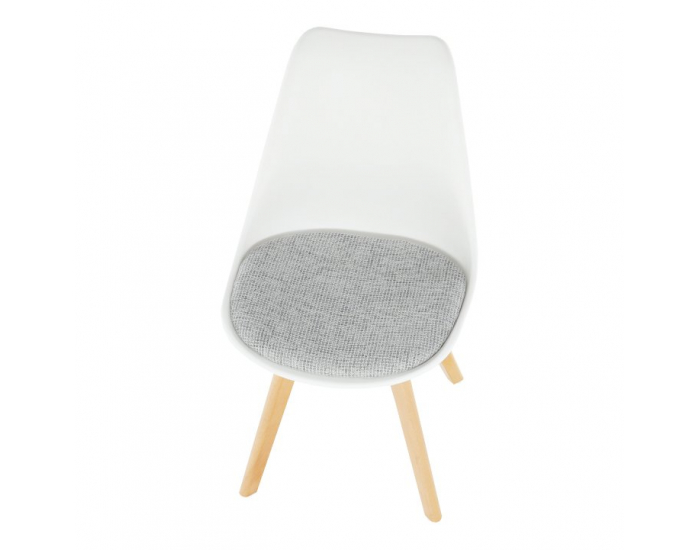 Jedálenská stolička Damara - biela / verzo sivá / buk
