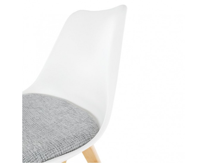 Jedálenská stolička Damara - biela / verzo sivá / buk