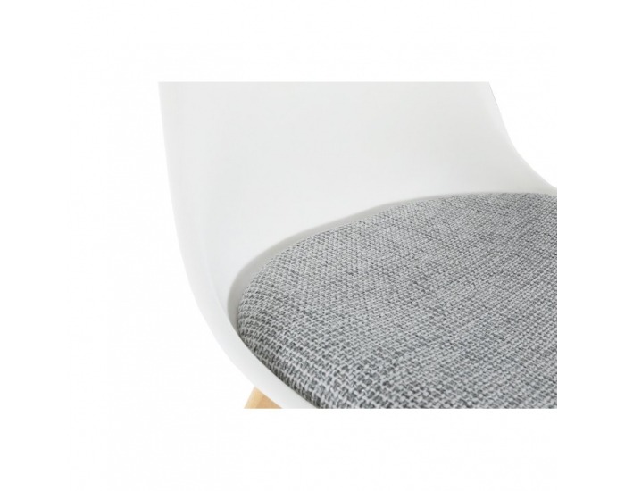 Jedálenská stolička Damara - biela / verzo sivá / buk