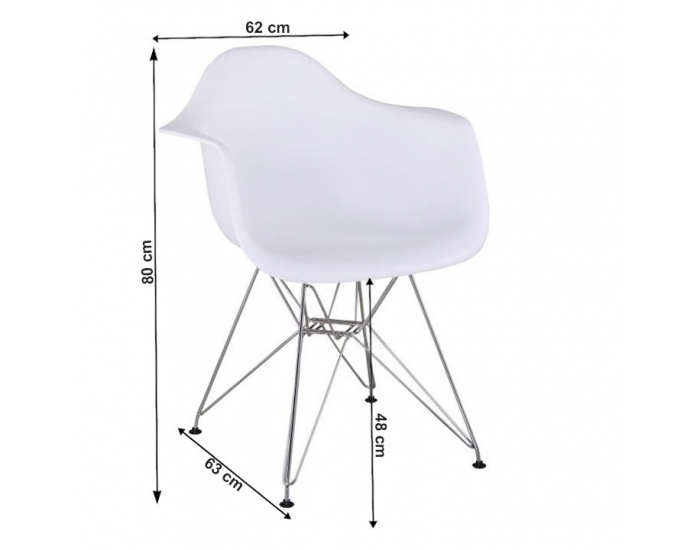 Jedálenská stolička Feman 3 New - biela / chróm