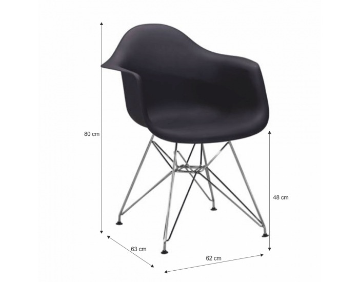 Jedálenská stolička Feman 3 New - čierna / chróm