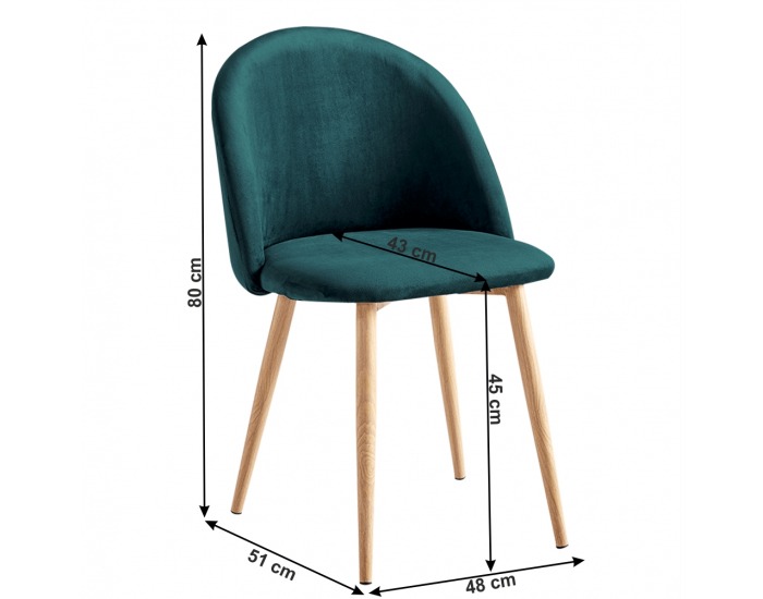 Jedálenská stolička Fluffy - smaragdová