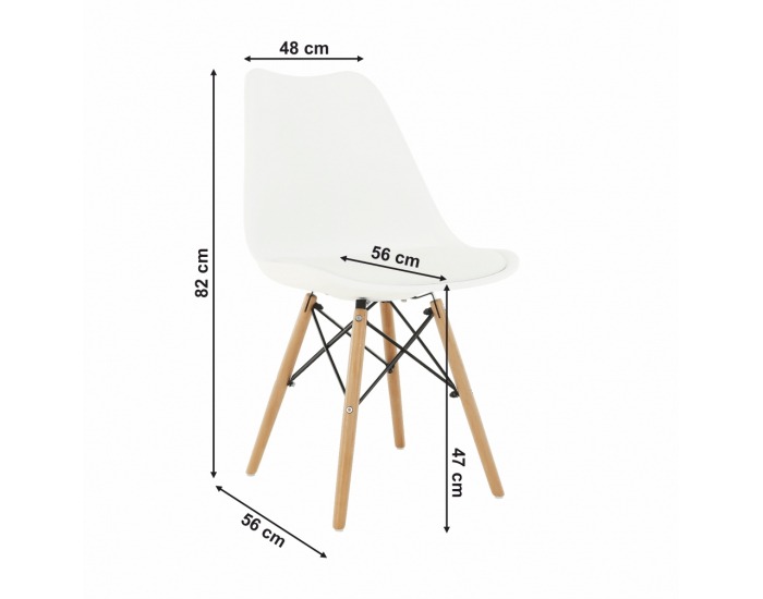 Jedálenská stolička Kemal New - biela / buk