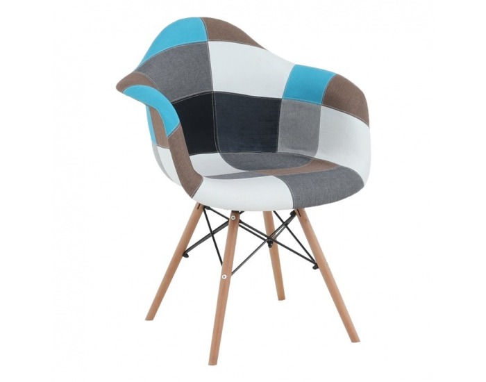 Jedálenská stolička Kubis Typ 2 New - vzor patchwork / buk