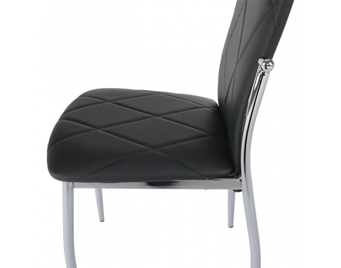 Jedálenská stolička Malisa New - čierna / chróm