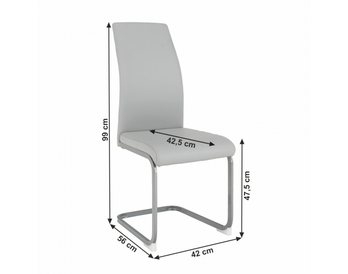 Jedálenská stolička Nobata - svetlosivá / sivá