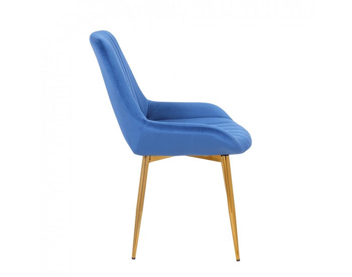 Jedálenská stolička Perlos - modrá / zlatá