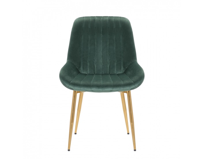 Jedálenská stolička Perlos - smaragdovozelená / zlatá