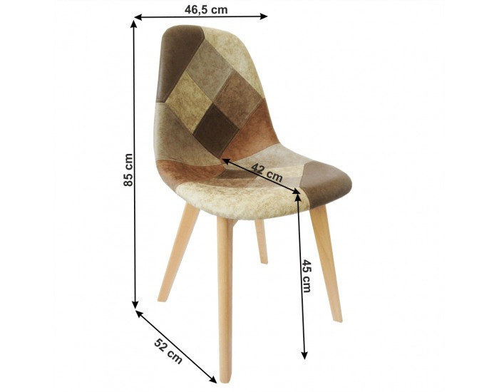 Jedálenská stolička Saleva - patchwork / buk