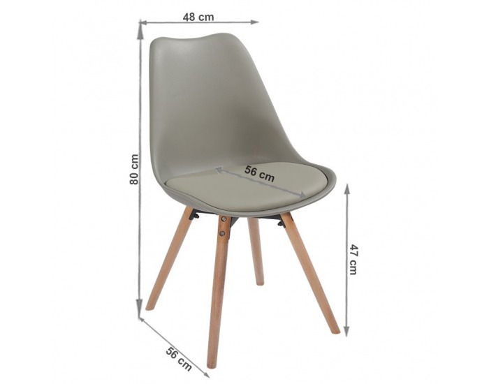 Jedálenská stolička Semer New - svetlosivá / buk