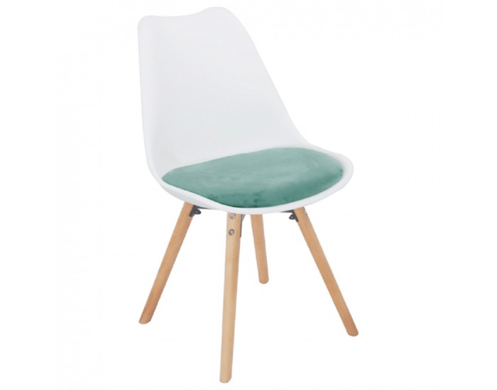 Jedálenská stolička Semer New - mentolová / biela / buk