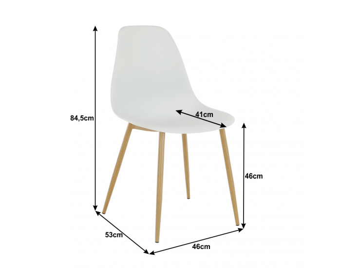 Jedálenská stolička Sintia - biela / prírodná