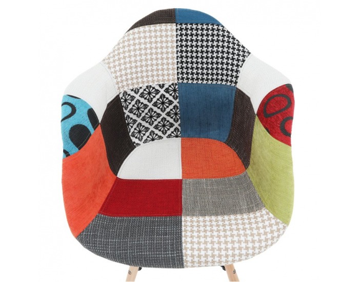 Jedálenská stolička Tobo 3 New - vzor patchwork / buk