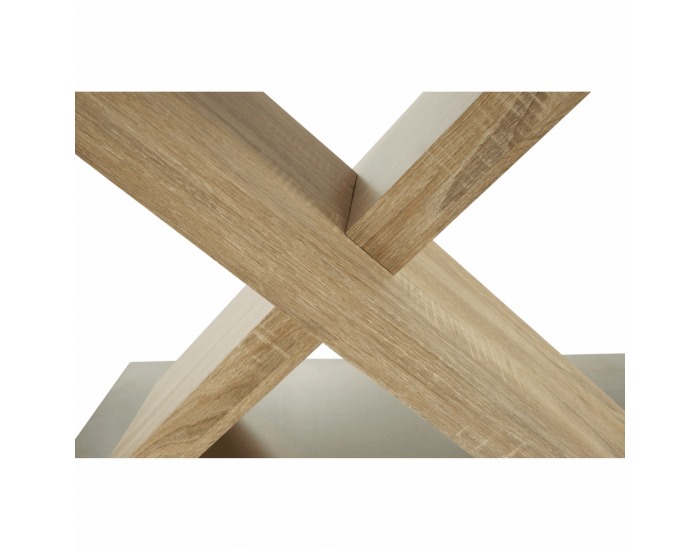 Jedálenský stôl Farnel - dub sonoma / biely lesk