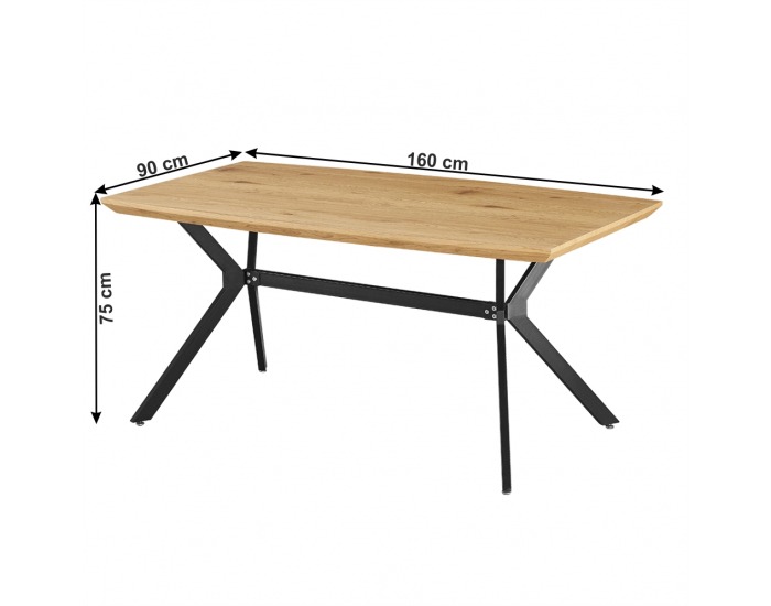 Jedálenský stôl Mediter 160 cm - dub / čierna