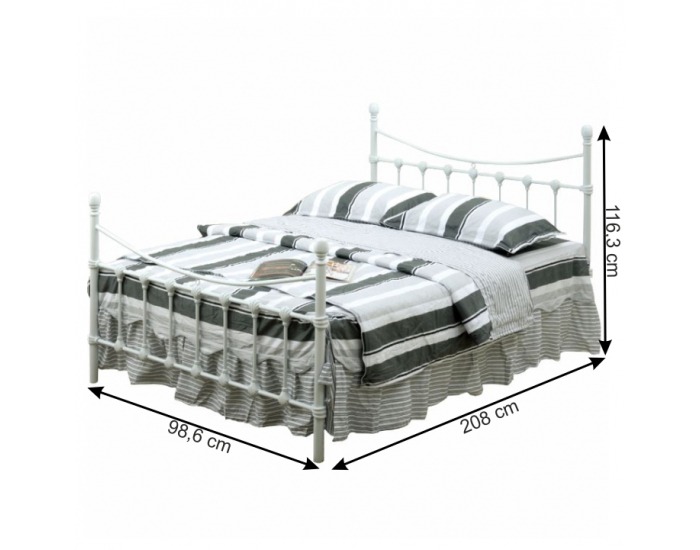 Jednolôžková posteľ s roštom Nieves New 90x200 cm - biela