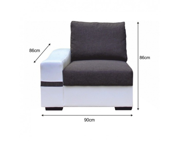 Jednosedačka Oregon 04 - sivá / biela