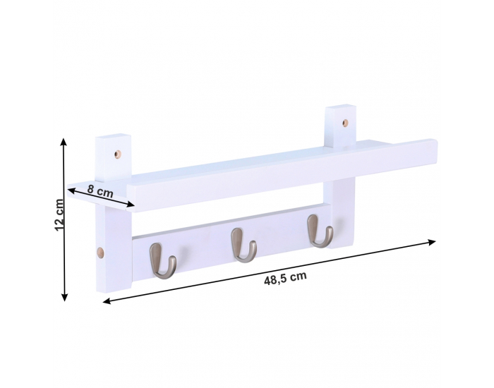 Vešiak s poličkou Joda Typ 2 - biela