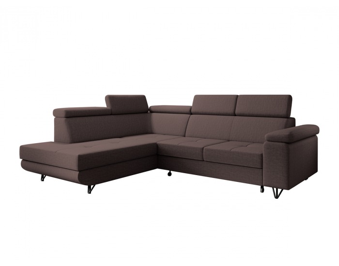 Rohová sedačka s rozkladom a úložným priestorom Jogi Roh L - hnedá / čierna