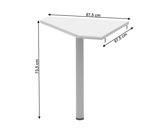 Rohová stolová spojka Johan 2 New 06 - biela / kov