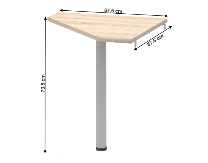 Rohová stolová spojka Johan 2 New 06 - dub sonoma / kov