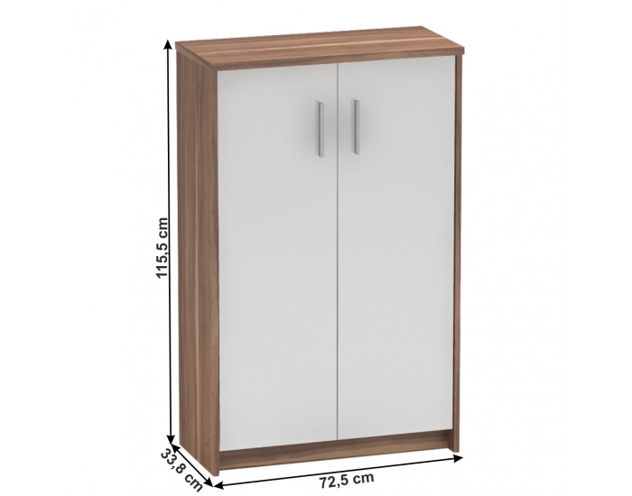 Dvojdverová kancelárska skrinka Johan 2 New 13 JH033 - slivka / biela