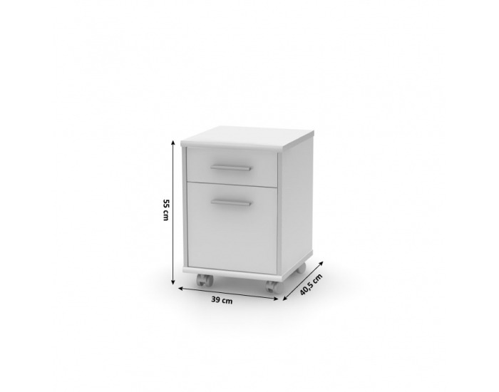 Kontajner na kolieskach Johan New 07 - biela