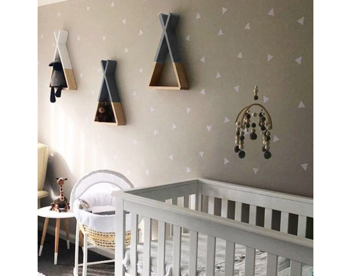 Detská polička Joli - biela / prírodná