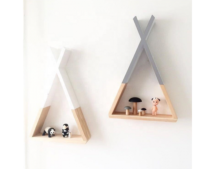 Detská polička Joli - biela / prírodná