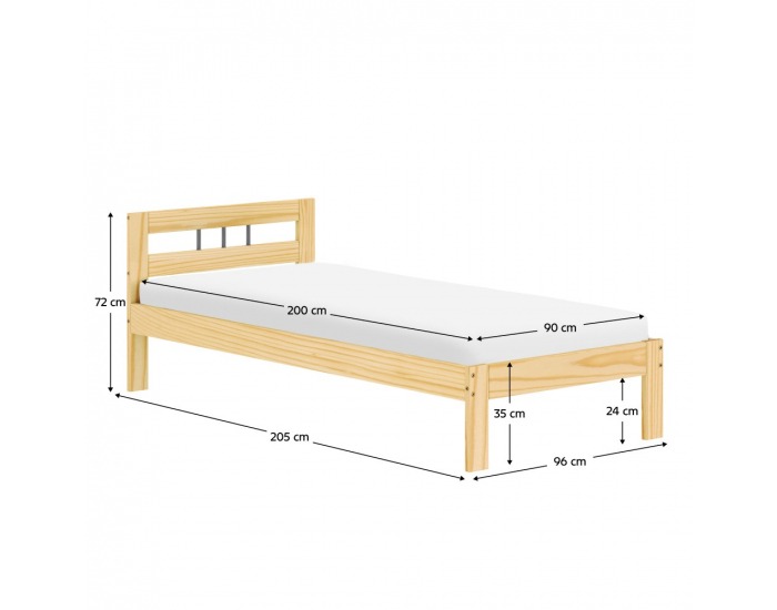 Jednolôžková posteľ s roštom Jona New 90x200 cm - prírodná