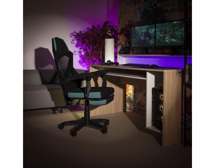 Herné kreslo Jorik - čierna / neomint