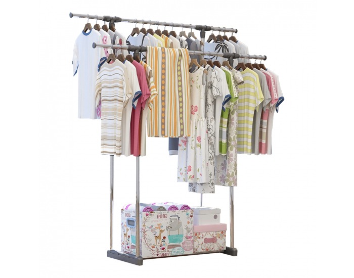 Kovový stojan na šaty Jovana - chrómová