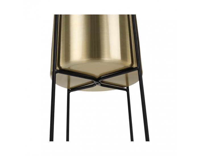 Kovový kvetináč Jude Typ 3 - čierna / zlatá