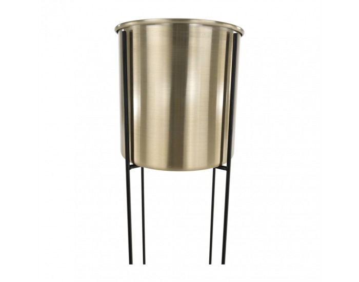 Kovový kvetináč Jude Typ 3 - čierna / zlatá