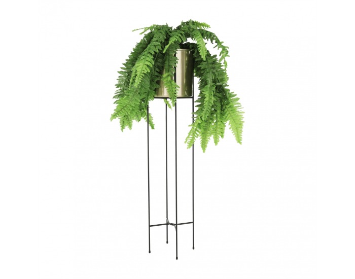 Kovový kvetináč Jude Typ 3 - čierna / zlatá