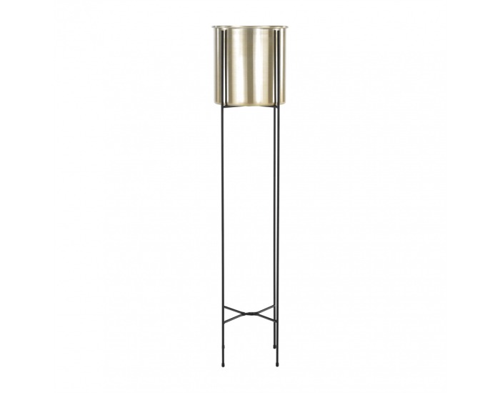 Kovový kvetináč Jude Typ 3 - čierna / zlatá