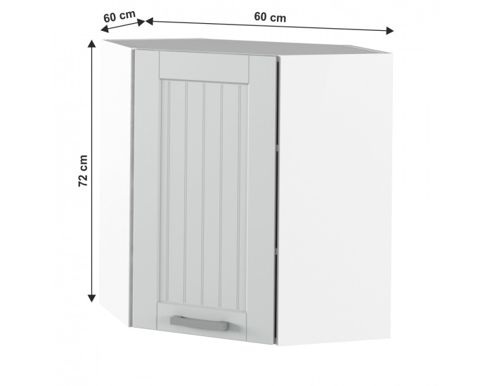 Horná kuchynská skrinka Julia Typ 10 - svetlosivá / biela
