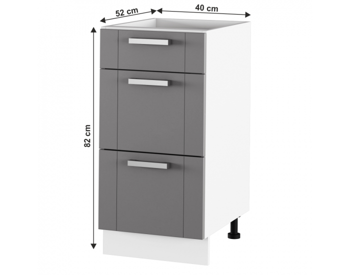 Dolná kuchynská skrinka Julia Typ 53 - tmavosivá / biela