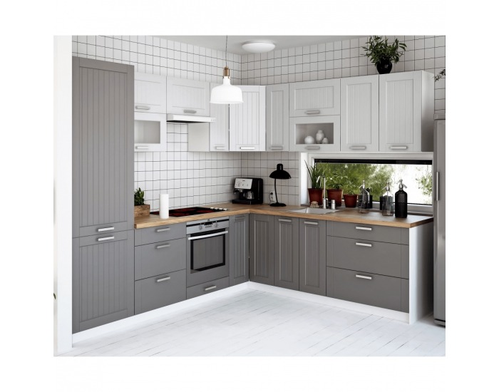 Dolná kuchynská skrinka Julia Typ 53 - tmavosivá / biela