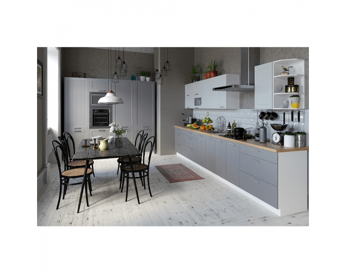 Kuchynská skrinka na sporák Julia Typ 58 - svetlosivá / biela