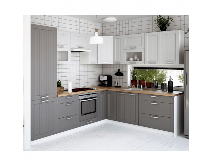 Kuchynská skrinka na sporák Julia Typ 58 - svetlosivá / biela