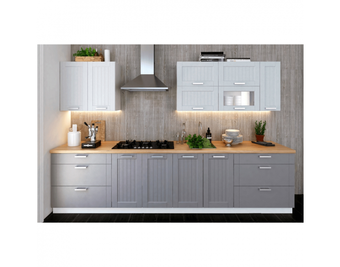 Kuchynská skrinka na sporák Julia Typ 58 - svetlosivá / biela