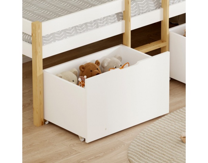 Detská posteľ s úložným priestorom Juna 90x200 cm - biela / dub