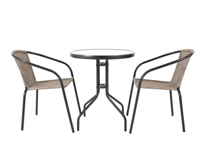 Záhradný set Jupiter 60 1+2 - čierna / sivá