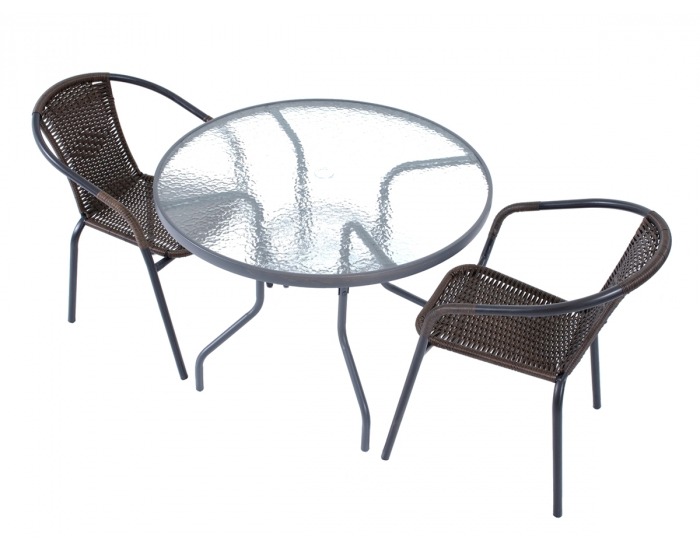 Záhradný set Jupiter 90 1+2 VIP - grafit / hnedá