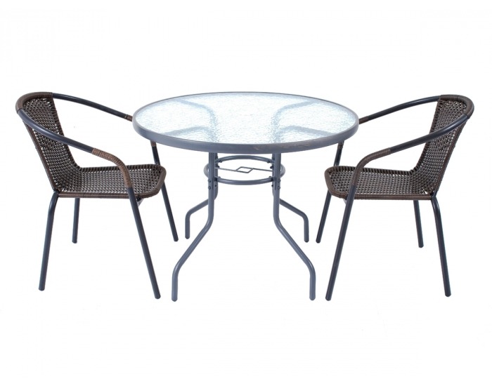 Záhradný set Jupiter 90 1+2 VIP - grafit / hnedá