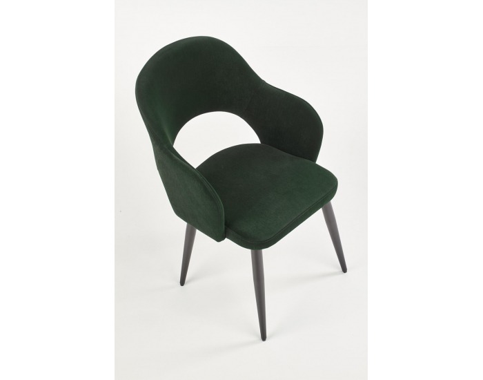 Jedálenská stolička K364 - tmavozelená / čierna