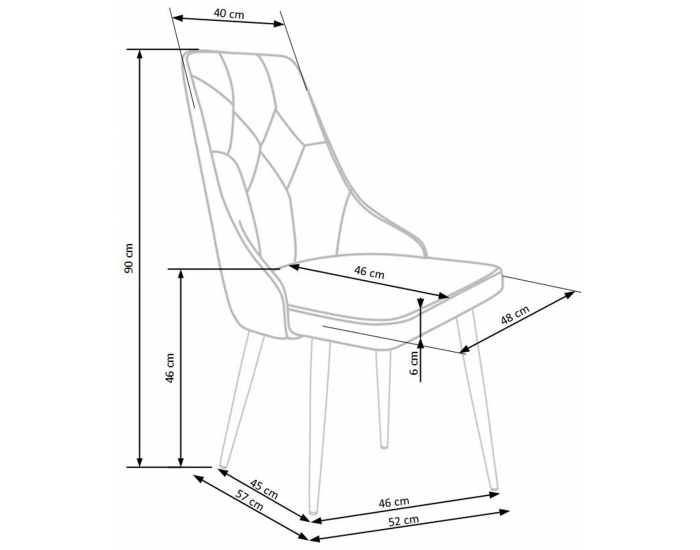 Jedálenská stolička K365 - bordová / čierna