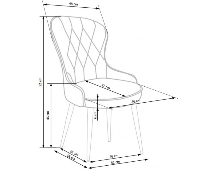 Jedálenské kreslo K366 - tmavosivá / čierna